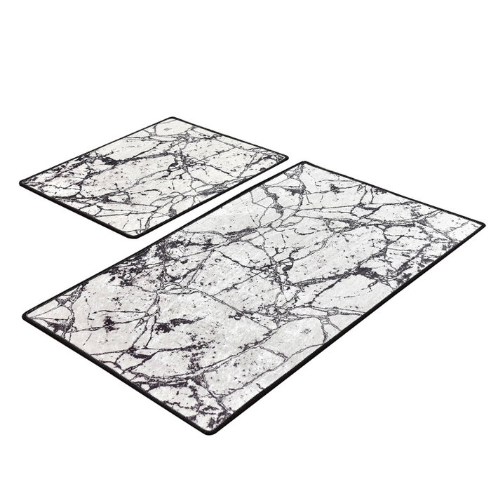 Mijölnir Juego de alfombras de baño Marble - White Mijölnir Juego de alfombras de baño Marble - White